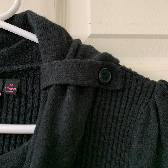 🌷3 for$25🌷take out, US M, Black Cowl Neck 3/4 Sleeve Knit Fit & Flare Dress - Picture 6 of 11